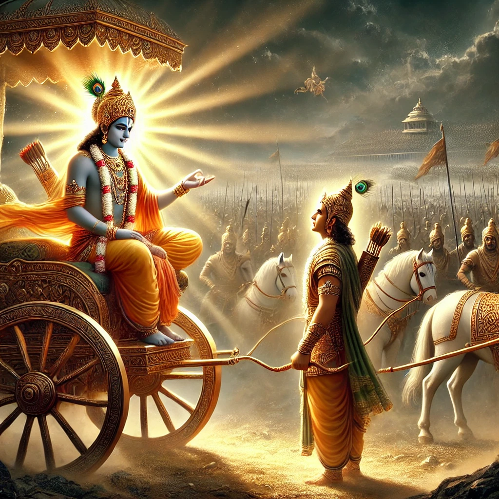 Lord Vishnu Gives Teachings to Arjuna