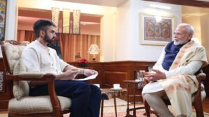Prime Minister Narendra Modi podcast on leadership or Modi discussing his vision for India.