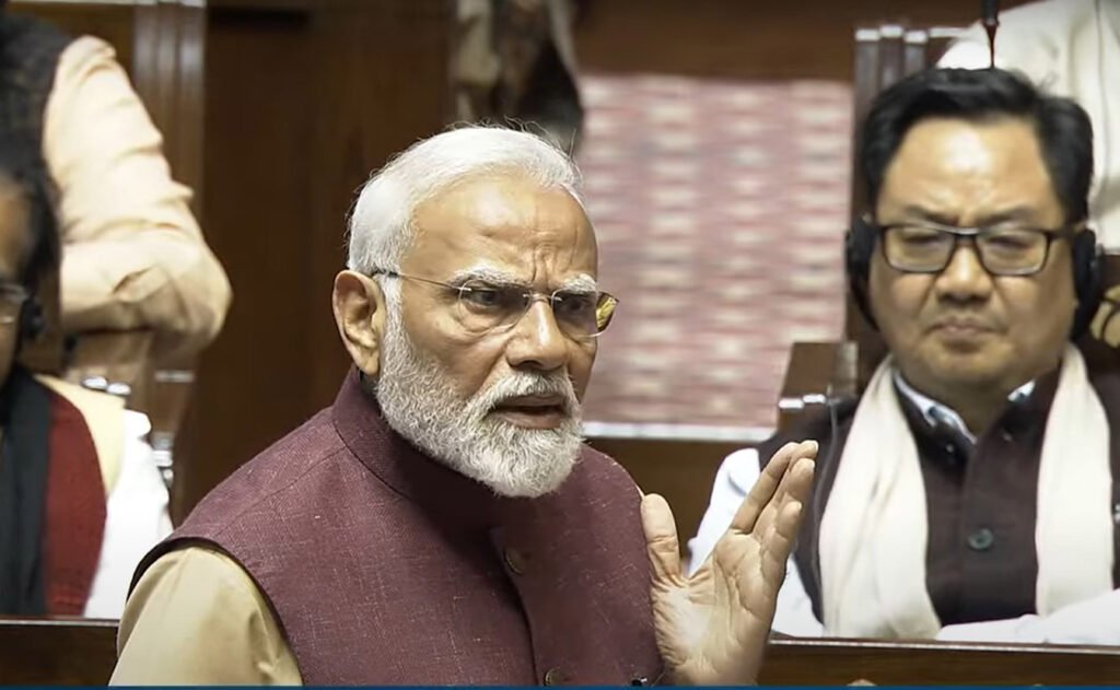 **"PM Modi's Powerful Address in Rajya Sabha: 'Nation First' vs 'Family First' Politics"**