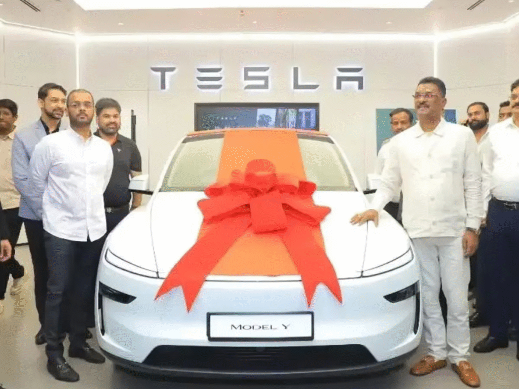 first-tesla-delivery-india-pratap-sarnayak